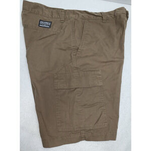 Mens Columbia Sportswear Sz 34 Lightweight Brown Khaki Safari Hiking Shorts 10"
